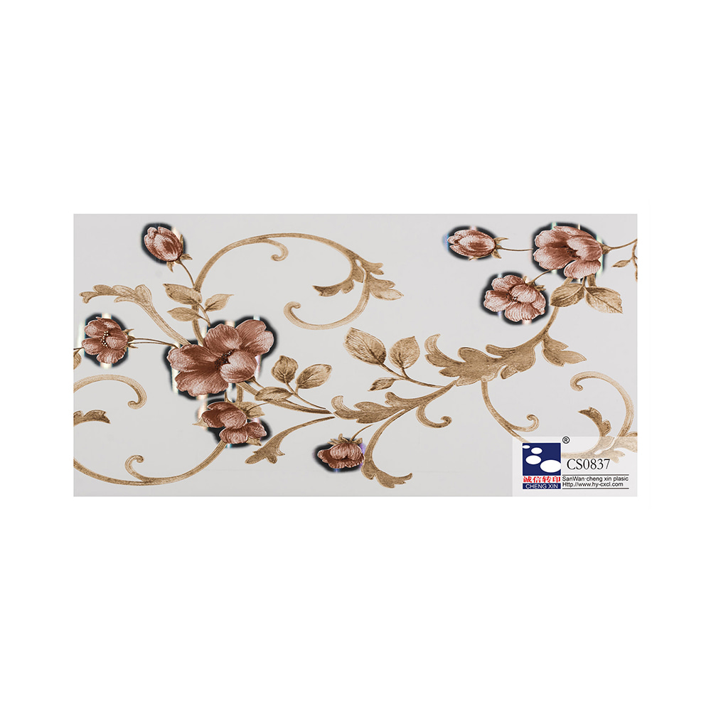 도매 2021 새로운 디자인 pvc 컬러 인쇄 천장 청동 호일 합성 pvc 필름 CS0837
